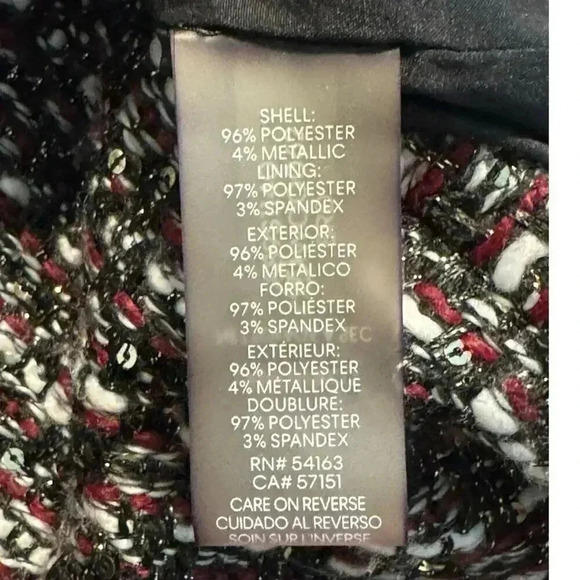 Calvin Klein Women’s Size 6 Red & Black Tweed Pencil‎ Skirt - Picture 6 of 6